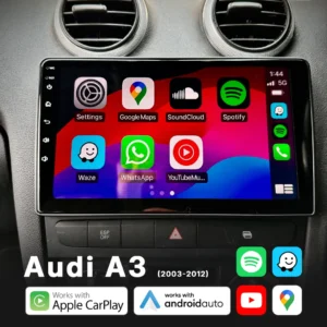 Audi A3 2003-2012 - Head Unit Replacement: Radio Infotainment System with Wired & Wireless Apple CarPlay and Android Auto Compatibility