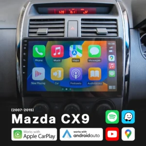 Mazda CX9 (2007-2015) - Head Unit Replacement: Radio Infotainment System with Wired & Wireless Apple CarPlay and Android Auto Compatibility