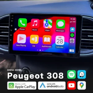 Peugeot 308 2014-2019 - Head Unit Replacement: Radio Infotainment System with Wired & Wireless Apple CarPlay and Android Auto Compatibility