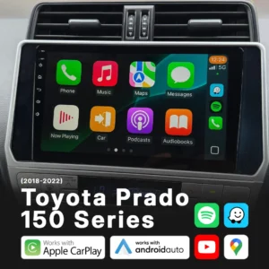 Toyota Prado 2018-2022 150 Series - Head Unit Replacement: Radio Infotainment System with Wired & Wireless Apple CarPlay and Android Auto Compatibility