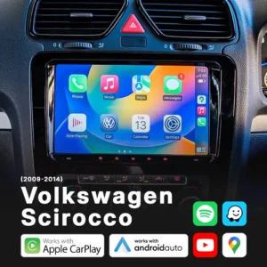 Volkswagen Scirocco (2009-2014) - Head Unit Replacement: Radio Infotainment System with Wired & Wireless Apple CarPlay and Android Auto Compatibility